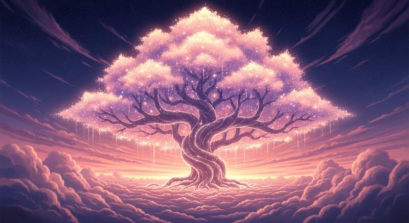 Glowing tree of stars